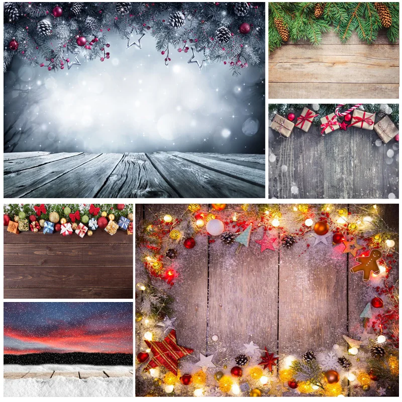 Photorealistic Fabric Wooden Floor Christmas Theme Photography Background Photo Backdrops Photography Studio Props  XTMB-05