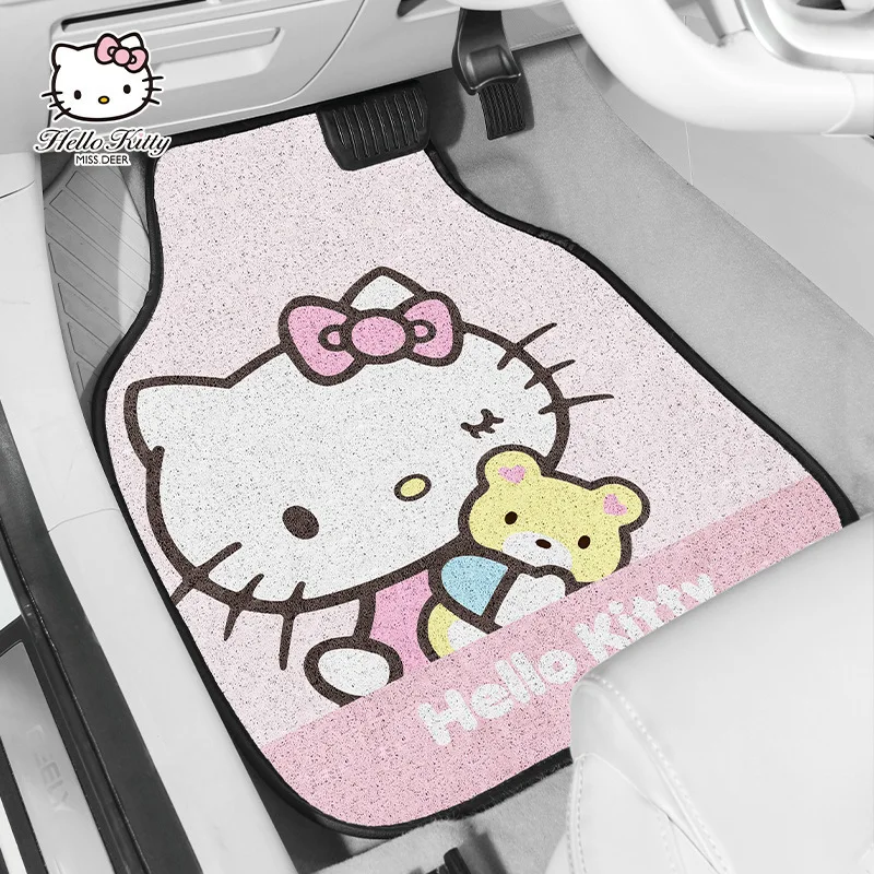 Sanrio Car Carpet Floor Mat Car Protective Mat Dustproof Easy To Clean Removable Cartoon Hello Kitty Car Accessories Gift