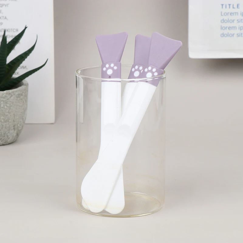 Palo suave de la aplicación de la máscara facial del cepillo de la máscara de la garra del gato del silicón de doble cabeza