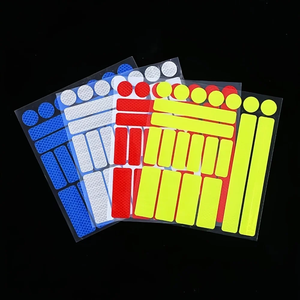 21Pcs/set Reflective Safety Sticker Set High Visibility Waterproof Decals for Bicycle Car Motorcycle Night Visibility