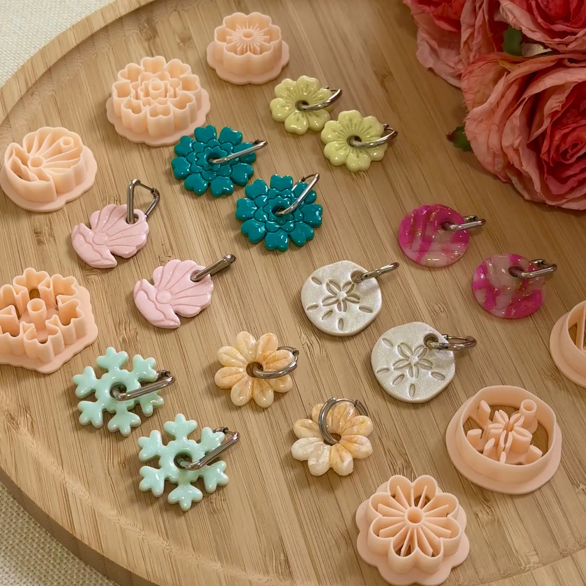 7Pcs/Set Simple Style Flower/snowflake/shell/starfish Shapes Polymer Clay Cutters For DIY pendant Earrings&Necklaces - view 5