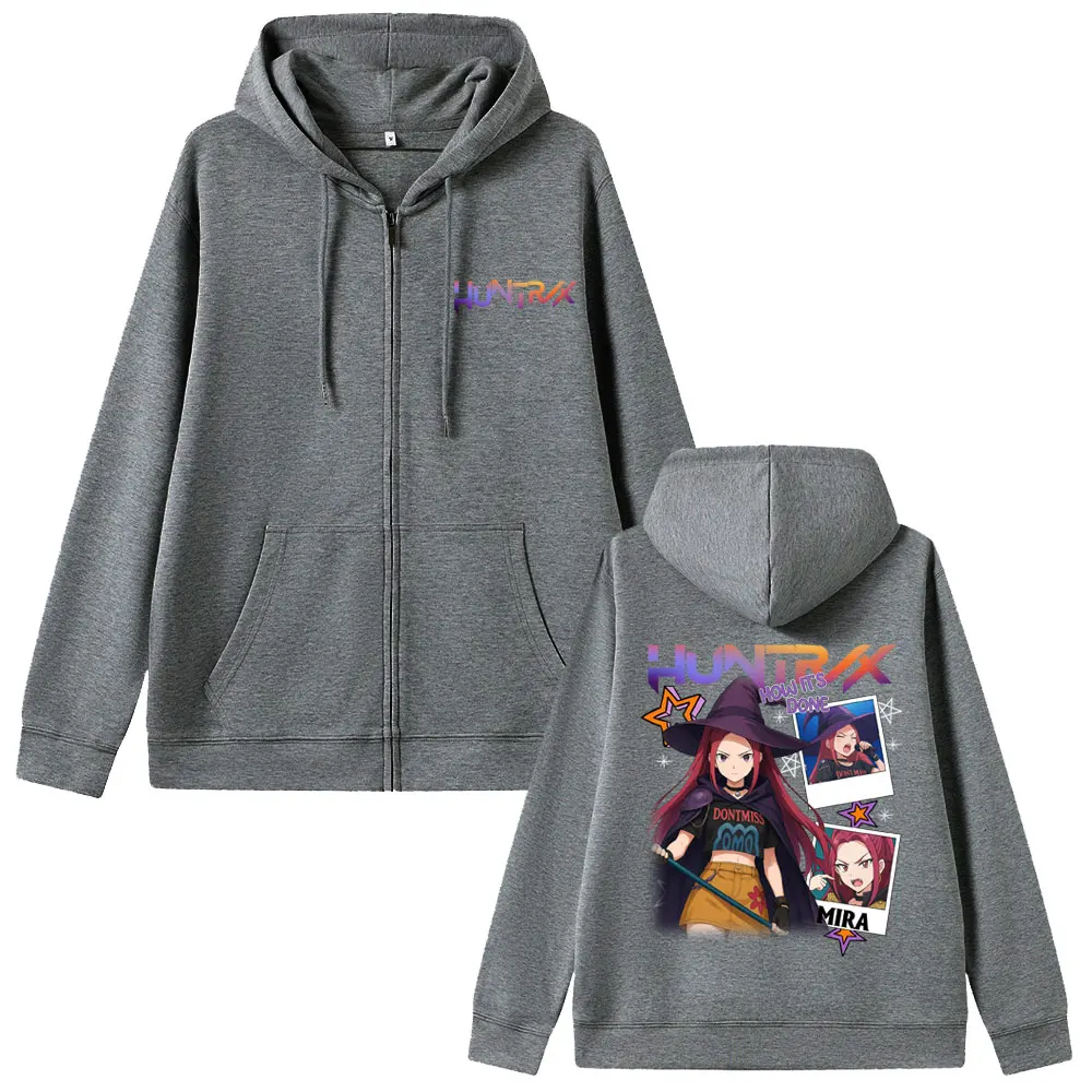 Kpop Demon Hunters Mira графическая толстовка на молнии для мужчин и женщин на Рождество, Хэллоуин, стильная куртка на молнии, мужская модная толстовка большого размера