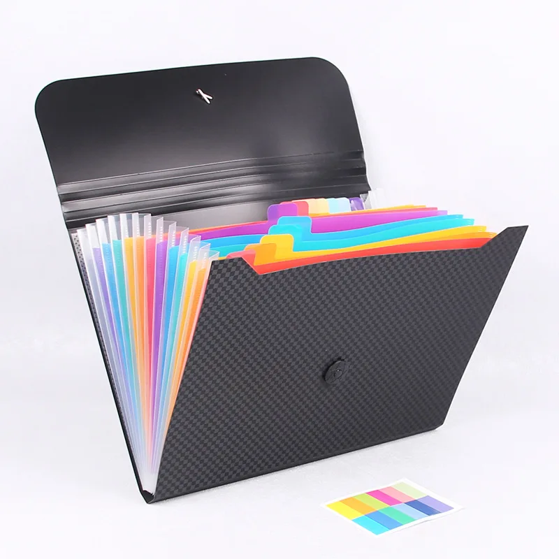 

Accordion Folder With 13 Pockets And Flap Closure, Multi-Layer Categorized File Organizer, PP Accordion Storage Bag, Document Ba