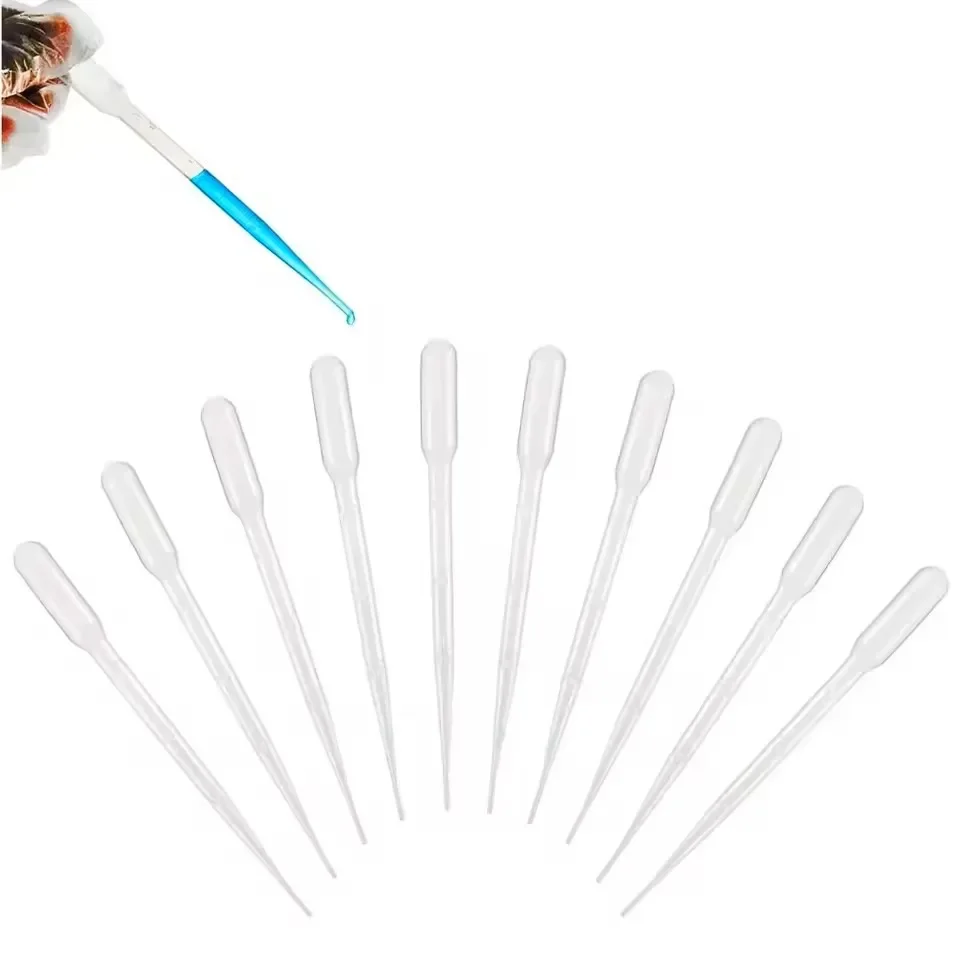 100Pcs Laboratory Pipette 1ml 3ml Plastic Disposable Graduated Container Liquid Dropper Equipment Straw Makeup Tools