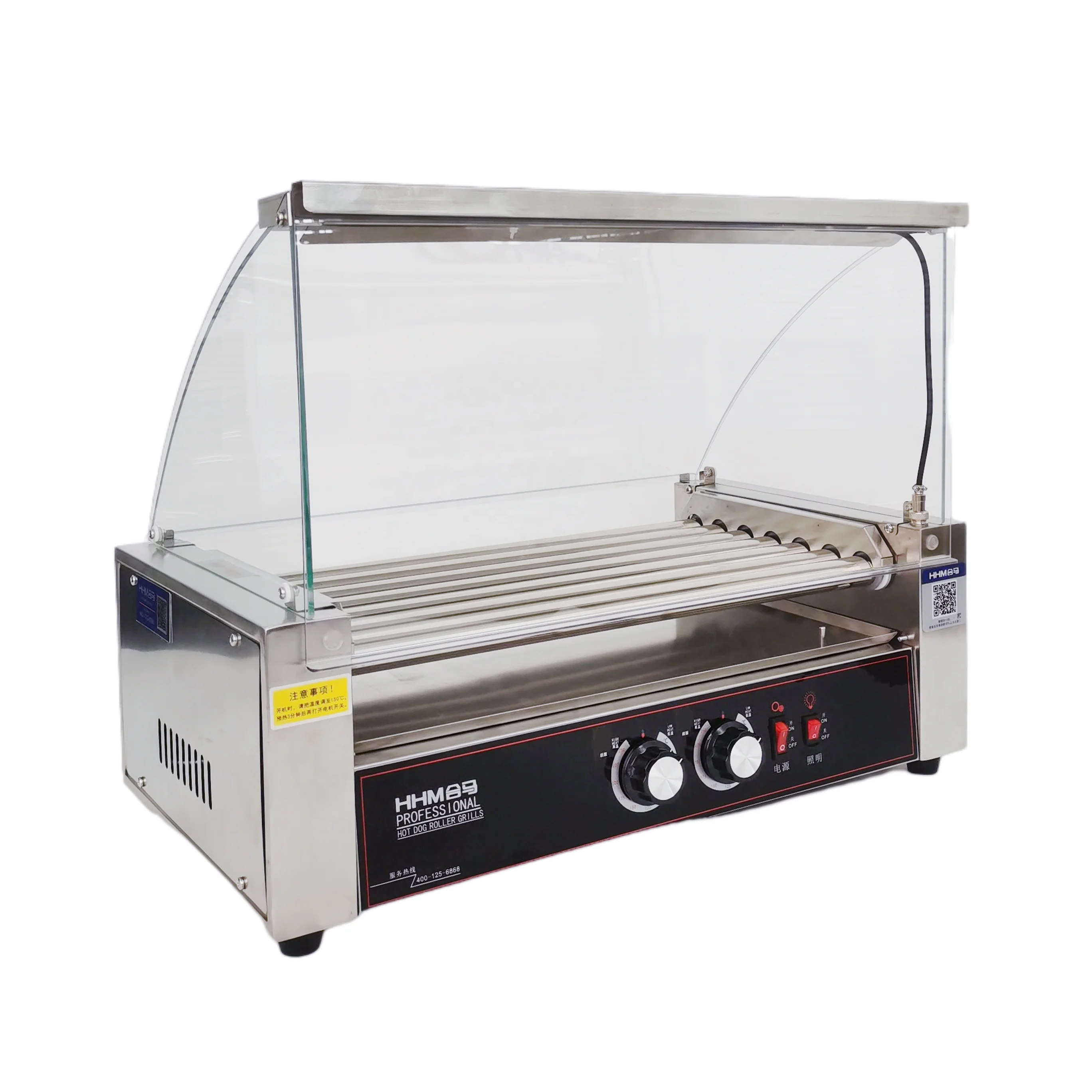 상업용 자동 소시지 핫도그 7 롤러 그릴 핫도그 메이커 기계