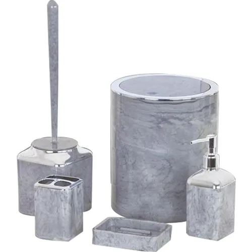 Acrylic Square Bathroom Set Chrome Marble Patterned 5 pieces stylish decorative  high satisfaction 2022 model