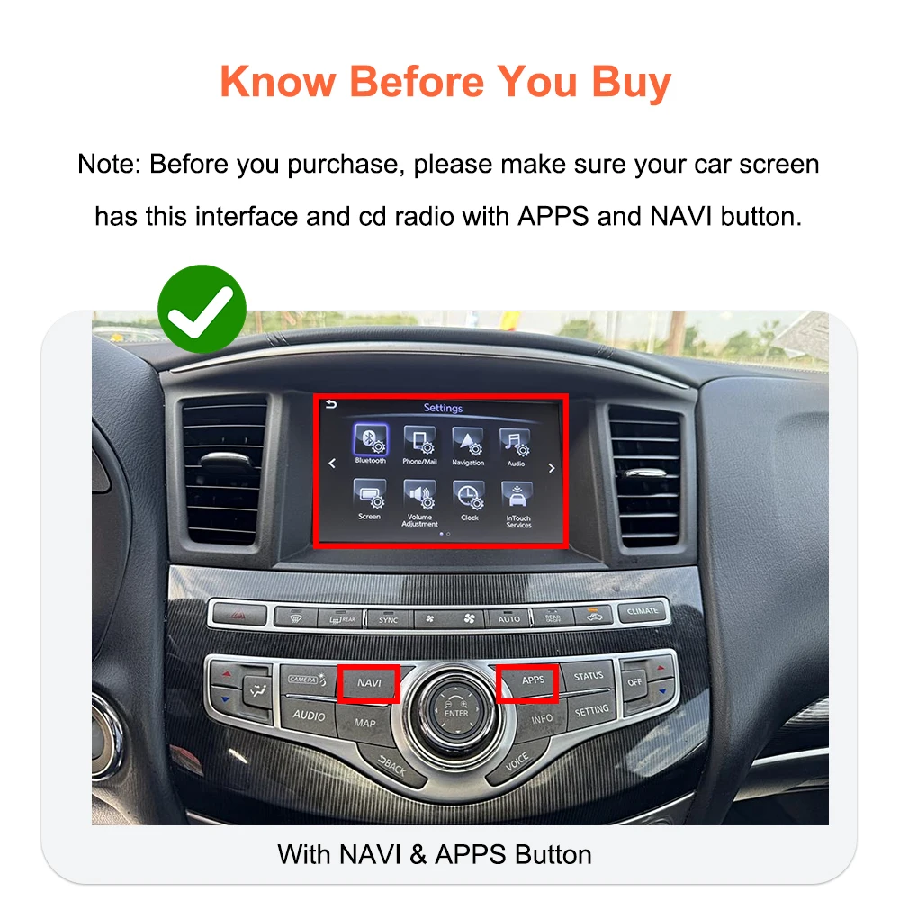 Bonroad Wireless CarPlay-Modul für Infiniti QX60 2019 Nissan Patrol 2018-2019 Android Auto Decoder Box Mirror Link Airplay – Detail 3