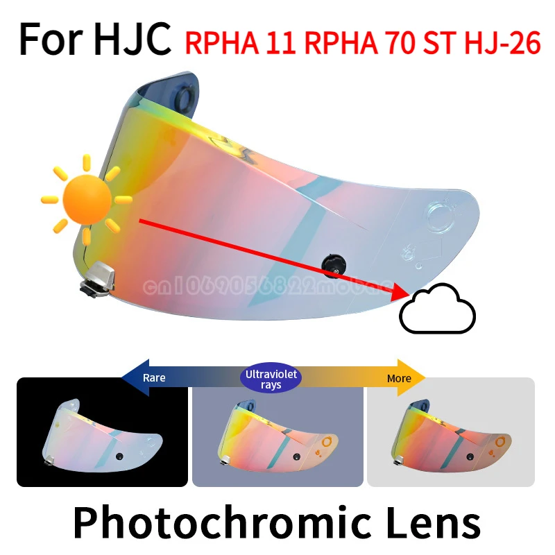 Black Photochromic Visor for HJC RPHA 11 PRO RPHA 70 ST HJ-26 Helmet Shield Uv Casco Moto Shield Visera Windshield lens Red Blue