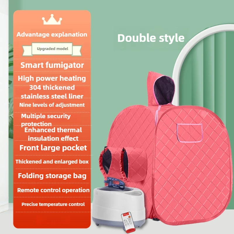 Spa Household Sweat Steamer Folding Sauna Full Body Steam Sauna Sweat Fumigator Sweat Bag 72 * 72 * 84 Red Double Version