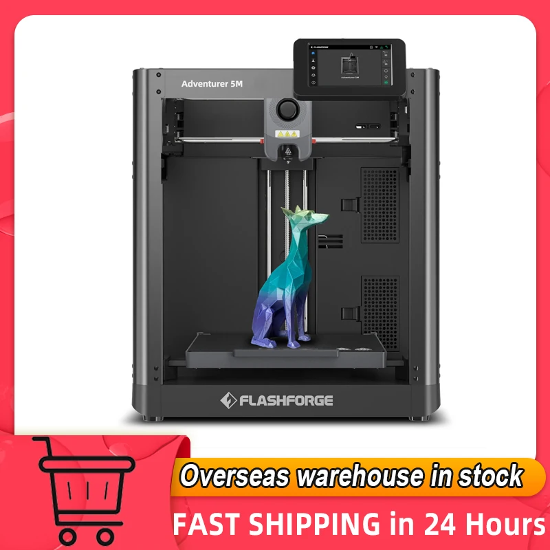 Flashforge Adventurer 5M 3D Printer 600mm/s Max Sprinting Speed CoreXY with 220 x 220 x 220 mm Large Build Volume for PLA/PETG