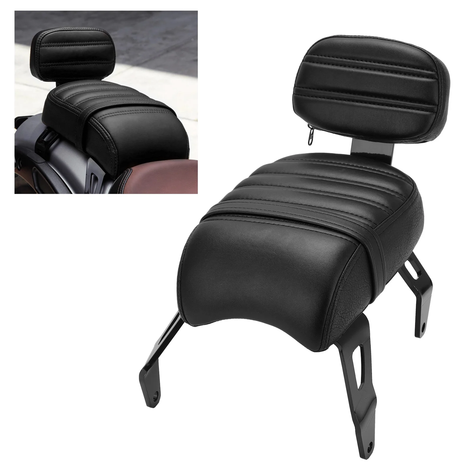 

Motorcycle Rear Passenger Seat with Backrest Kits Replacement for Indian Scout Bobber 2018 2019 2020 2021