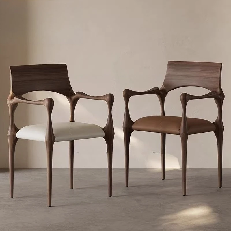 

Medieval solid wood chair retro art single home senior study