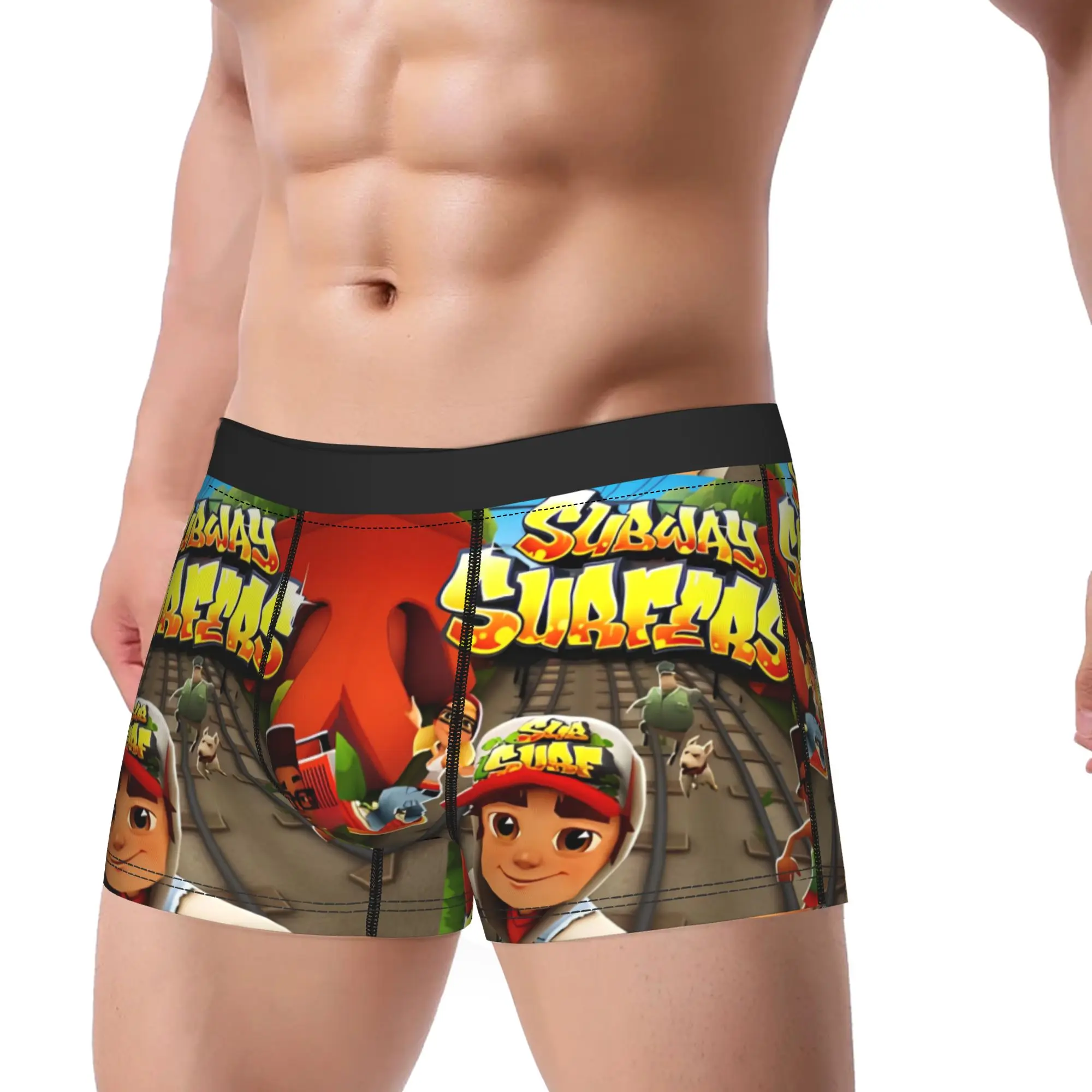 

Мужское нижнее белье Subway Surfers, забавные трусы-боксеры Jake Running, шорты, трусики Homme, трусы со средней талией, M-XXL