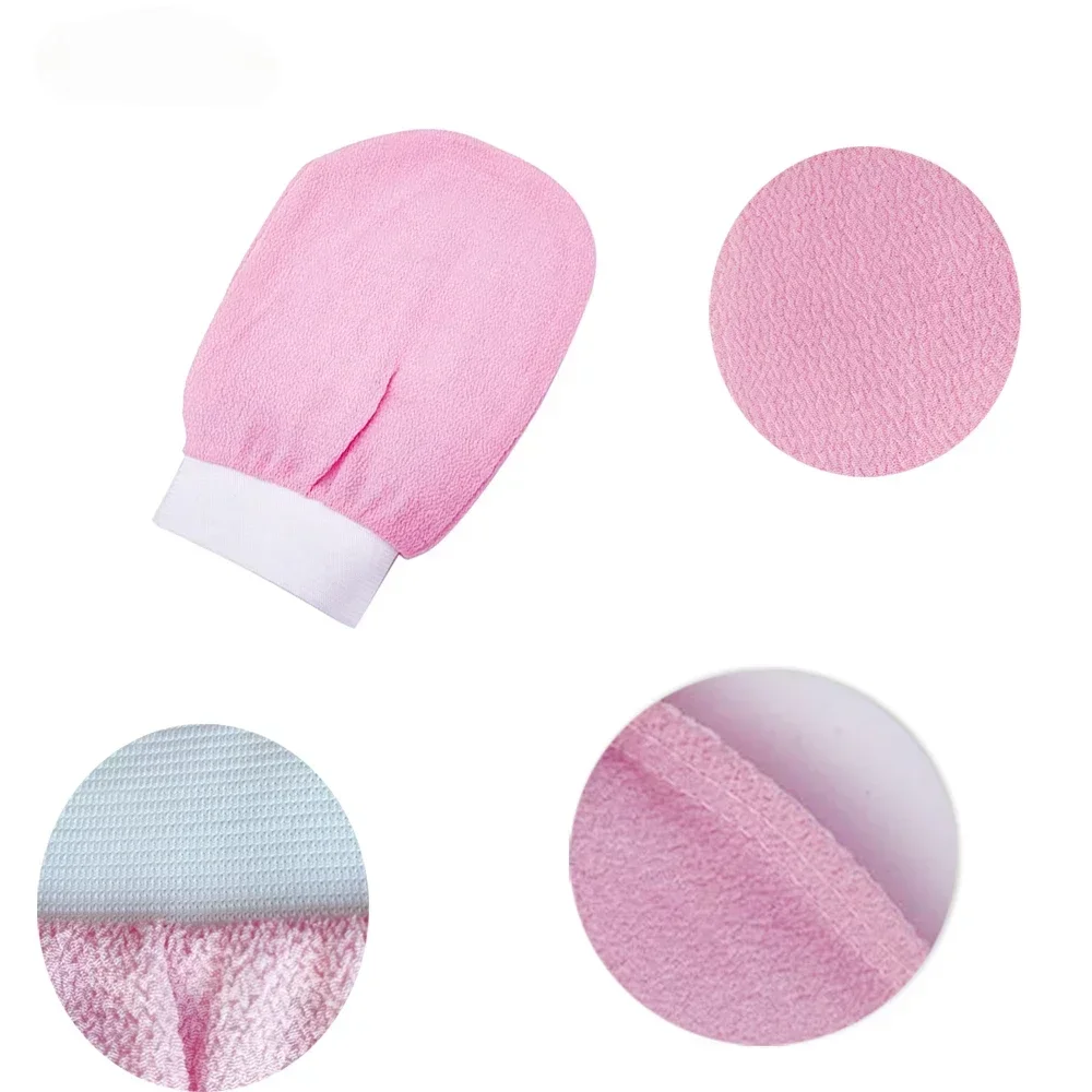 Hotsale silicone body scrubber bath brush 1Piece Double Sided Hammam Scrub Mitt Magic Peeling Glove Exfoliating Tan Removal Mitt