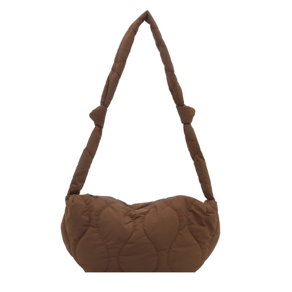 

Модная однотонная нейлоновая сумка через плечо, стеганая сумка-буф с регулируемым ремешком, универсальная нейлоновая сумка на плечо с мягкой подкладкой, уличная