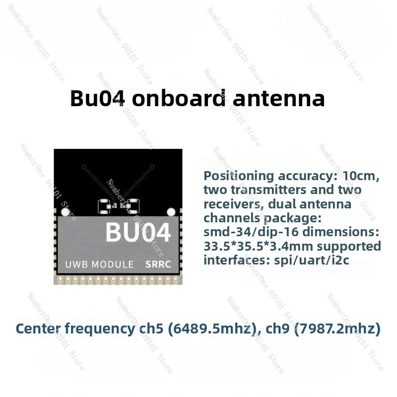 BU04 Dual Antenna UWB Indoor Positioning Module 2 Transmitter 2 Receiver Centimeter High Precision Tracking Location Module