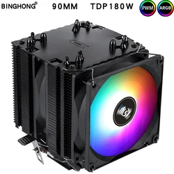 CPU Cooler X79 2011 High Quality 6 HeatPipes Dual Tower RGB Heat Sink 4Pin PWM Fan For Amd And Intel 115X 775 AM3 AM4 1366 PC