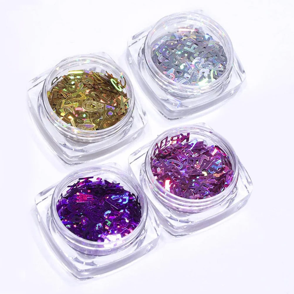 

1Set Letter Nail Stickers Creative DIY Nail Art Decals for Women Girls Party Holiday Events Manicure Sequins Decorations