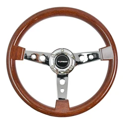 TIYPEOR  Steering Wheel Universal 14inch 350mm Classic Vintage Car Deep Dish Steering Wheel