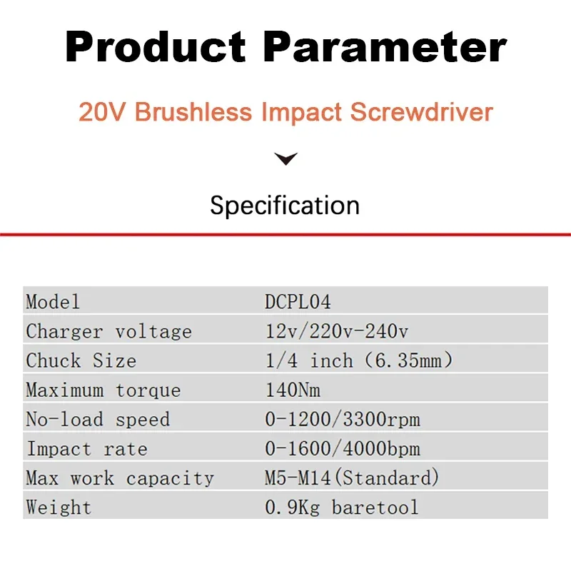 Dongcheng DCPL04 Cordless Impact Screwdriver Brushless 12v 140Nm 3300rpm 3 Work Modes Rechargeable Universal Battery Platform