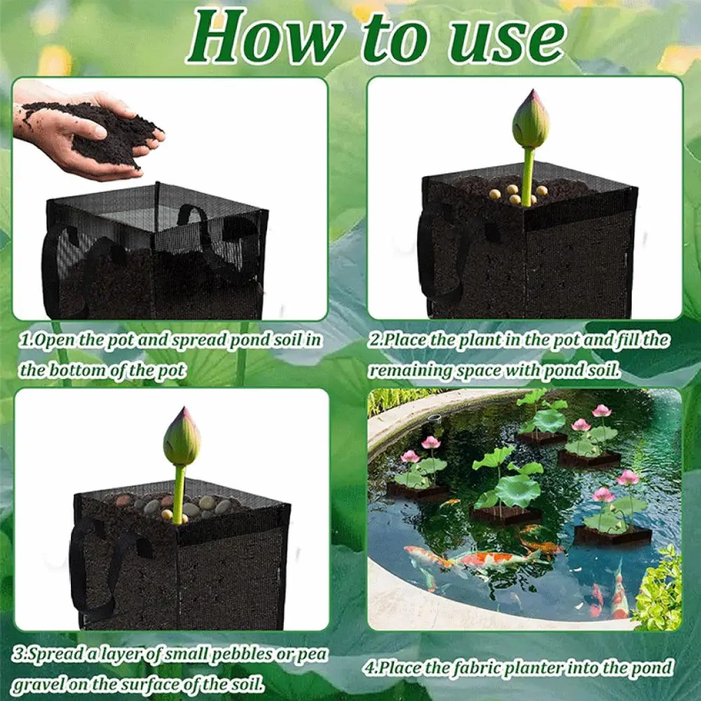 Aquatic Plant Growth Basket With Convenient Handle For Pond Water Garden PVC Lotus Planting Pot Stable Soil Holder