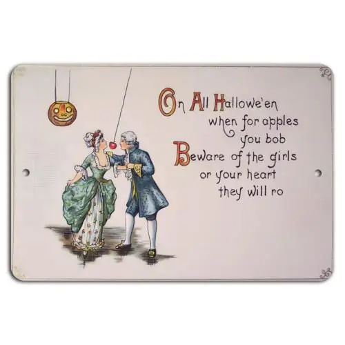 Beware While Bobbing: A Hallowe;en Heart Risk-Aluminum-tin sign