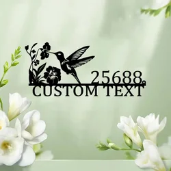 Custom Hummingbird Custom House Number Sign, Cute Custom Metal Sign, Personalized House Address Sign, Full Address Sign