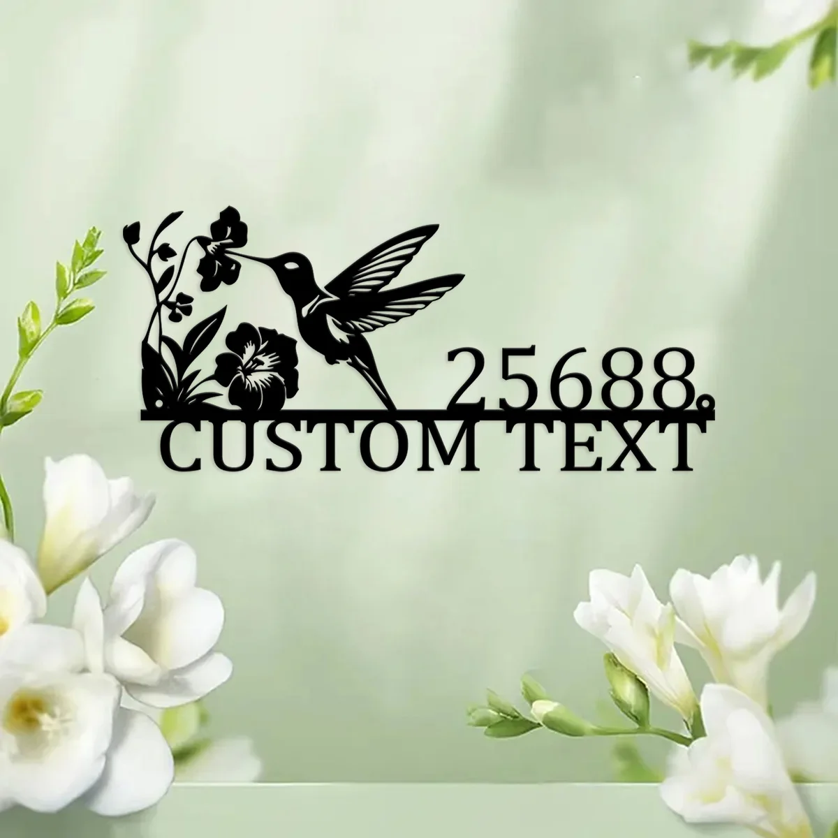 Custom Hummingbird Custom House Number Sign, Cute Custom Metal Sign, Personalized House Address Sign, Full Address Sign