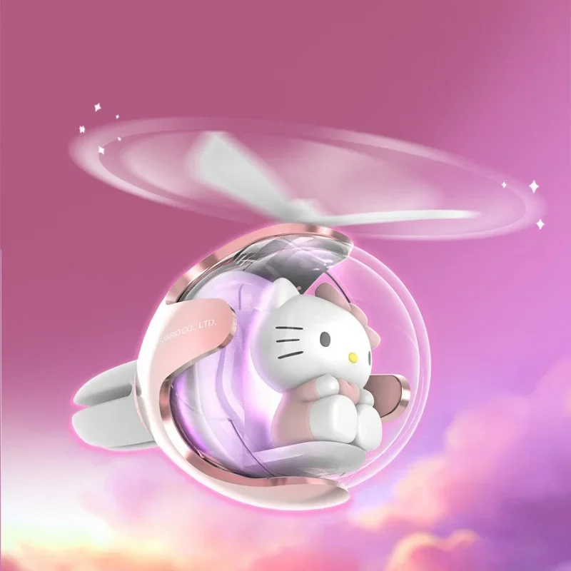 معطر هواء السيارة سانريو هالو كيتي - موزع روائح سانريو الرسمي لفتحات السيارة، هدية إكسسوارات ديكور إبداعية لطيفة