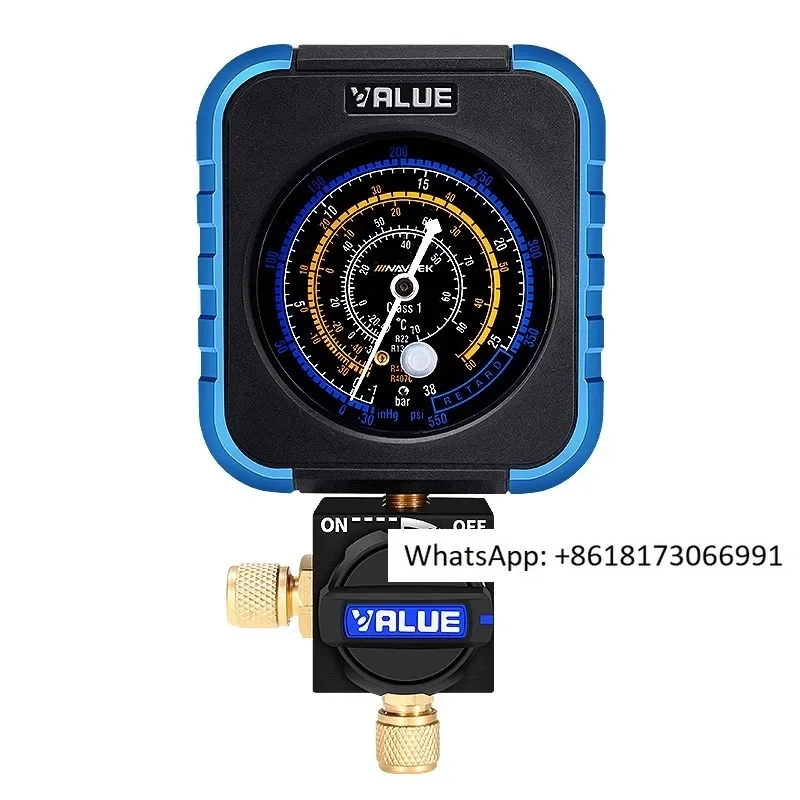 Flyover single meter air conditioning snow pressure detection with fluorine single meter R22/R134/R410a refrigerant meter