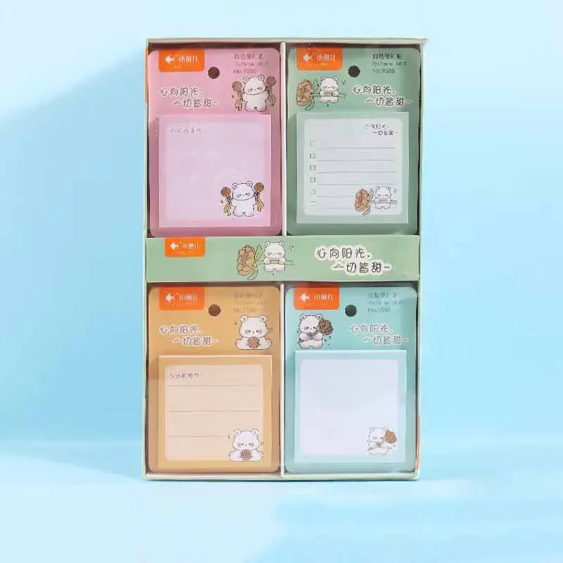 24pcs/lot Kawaii Bear Memo Pad Sticky Notes Cute N Times Stationery Label Notepad Bookmark Post School Supply