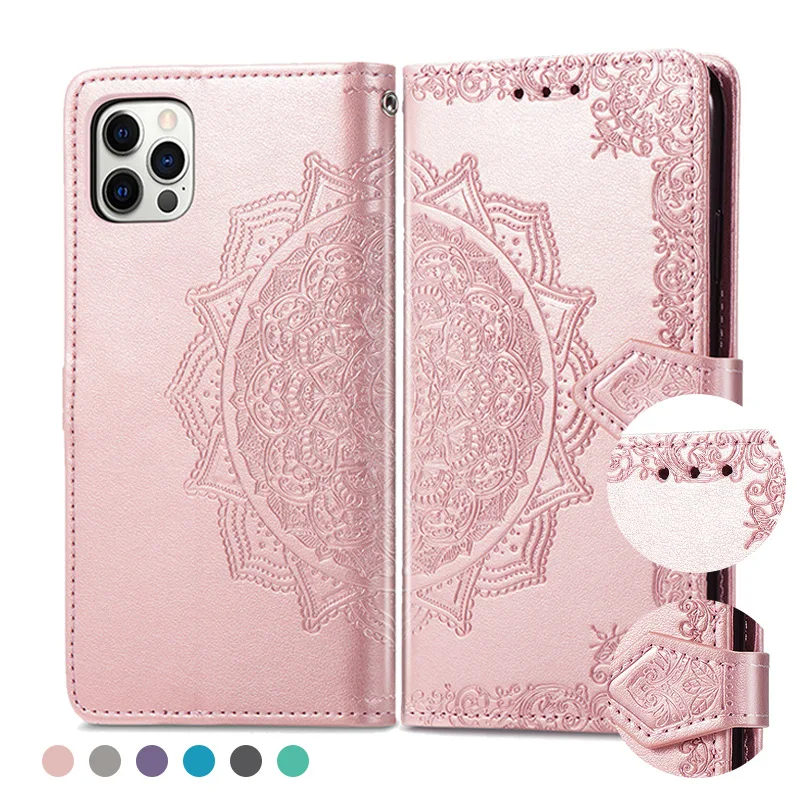 For iPhone 15 Case Wallet Card Pocket Stand Shockproof Embossed Clip Flap Leather For iPhone 14 13 12 Mini 11 Pro Max 8 7 6 Plus