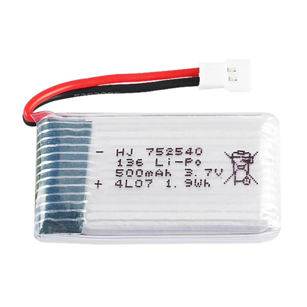 3.7V 500mAh 752540 Lipo Battery Rechargeable Battery + Charger For Syma X5C X5SW M68 Cheerson CX-30 H5C Drone Spare Parts 2-5pcs