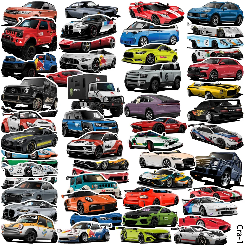 500 Stück Coole Auto-Wasserdichte Vinyl-Aufkleber, Renn-Graffiti Wiederverwendbare Aufkleber für Laptop, Skateboard, Wasserflasche & Raum-DIY-Dekoration