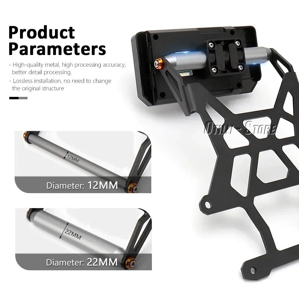 Motorcycle Phone Mount For Yamaha XMAX 300 X-MAX 300 XMAX300 2023 2024 12mm/22mm Navigation Bracket GPS/Smartphone Holder