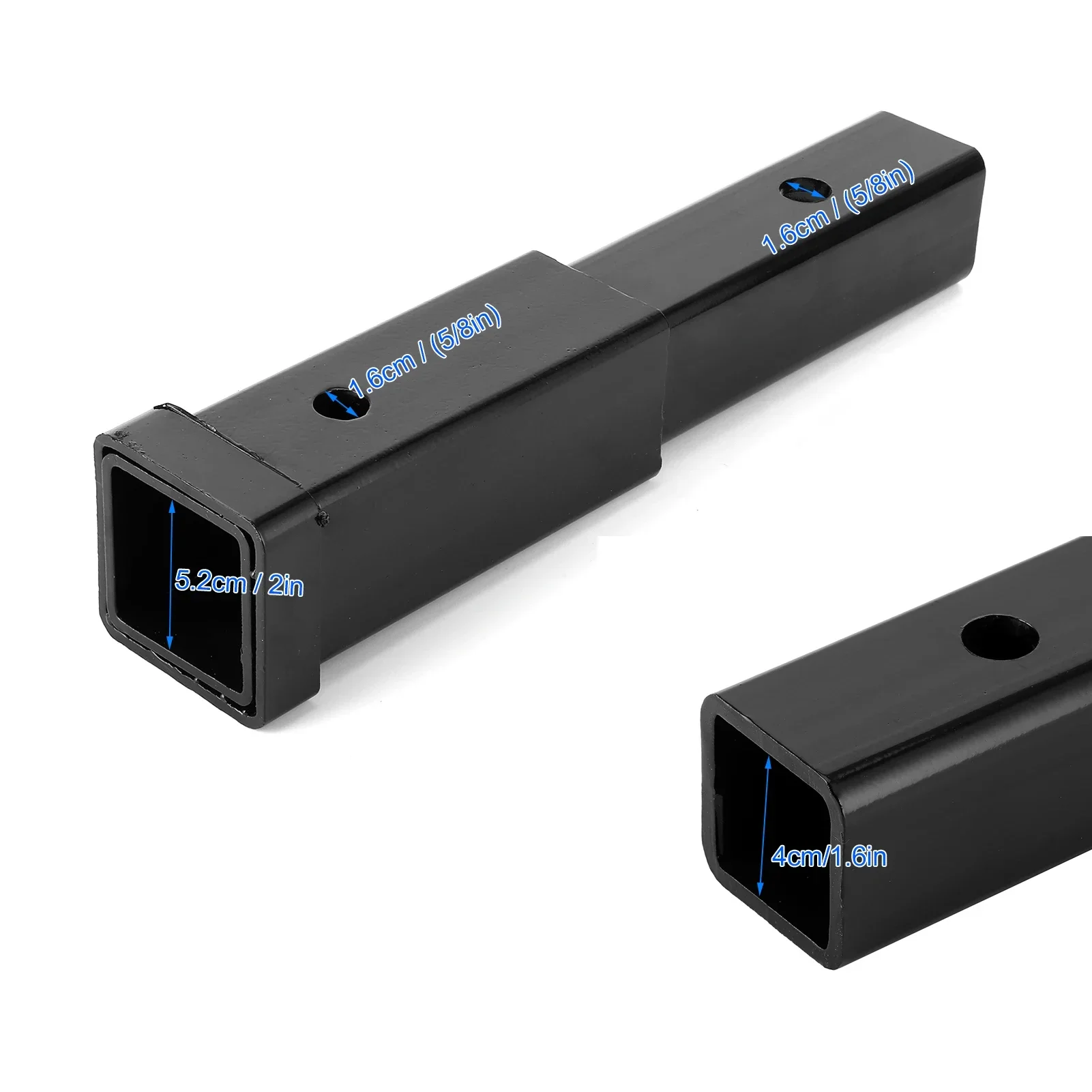12in Trailer Hitch Extension 5000lbs Towing Extender Steel Square Tube For Class 3/4 2in Receiver
