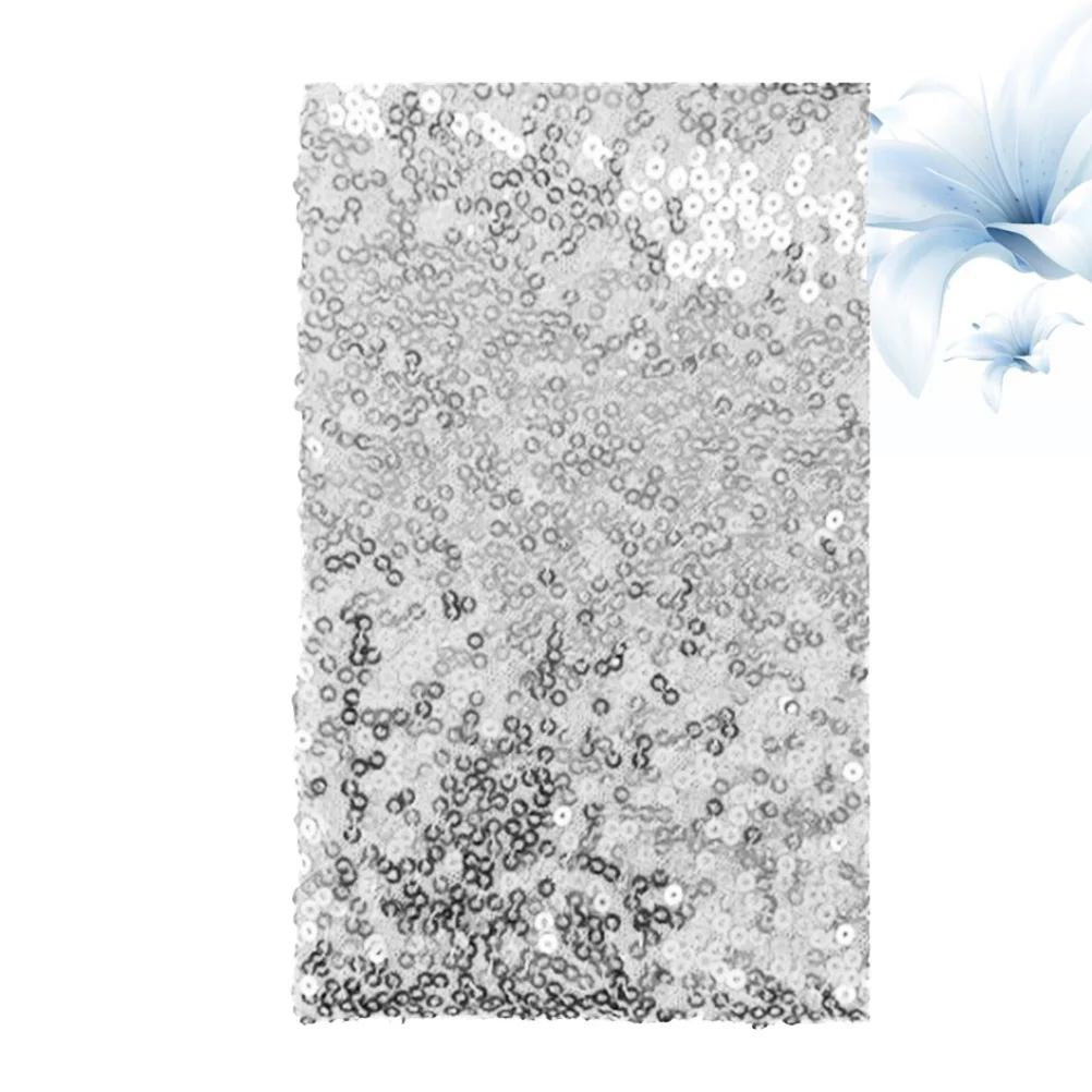 

Sequin Backdrop Fabric 135x100cm Silver Shiny Durable Material Use for Dress Curtain Costume Fabric Sequin Cloth