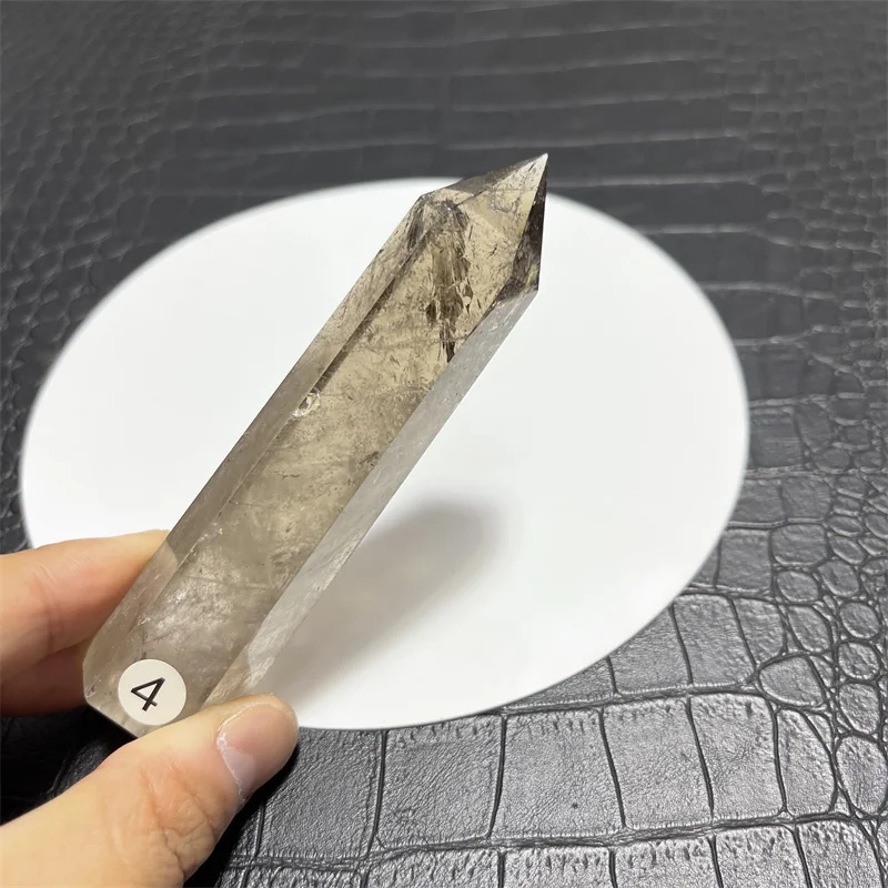 High Quality Natural Polished Clear Smoky Quartz Point with Rainbow Crystal Tower For Decoration view 4