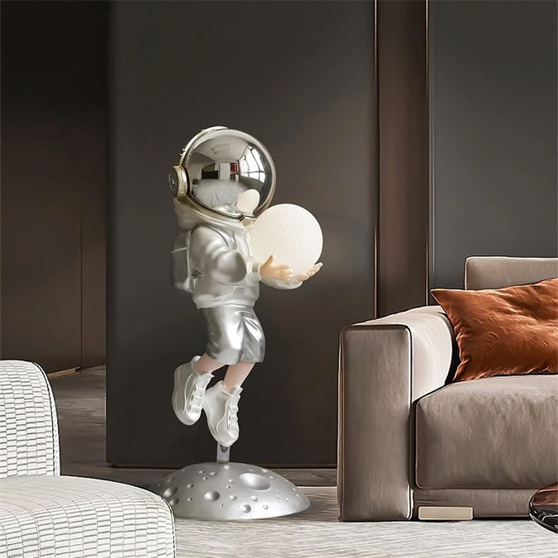 Creative Resin Astronaut Floor Lamps LED Luxury Living Room Statues Decoration Lighting Modern Art High-grade Indoor Home Decor