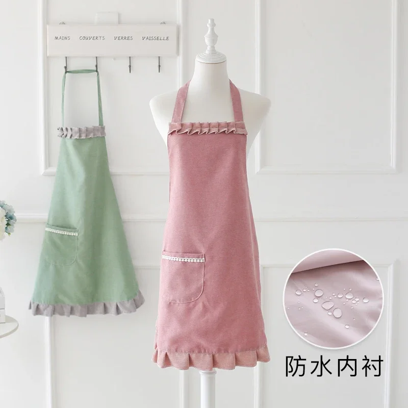 Apron home kitchen waterproof and oil-proof female fashion cute Japanese cooking Korean version of the princess