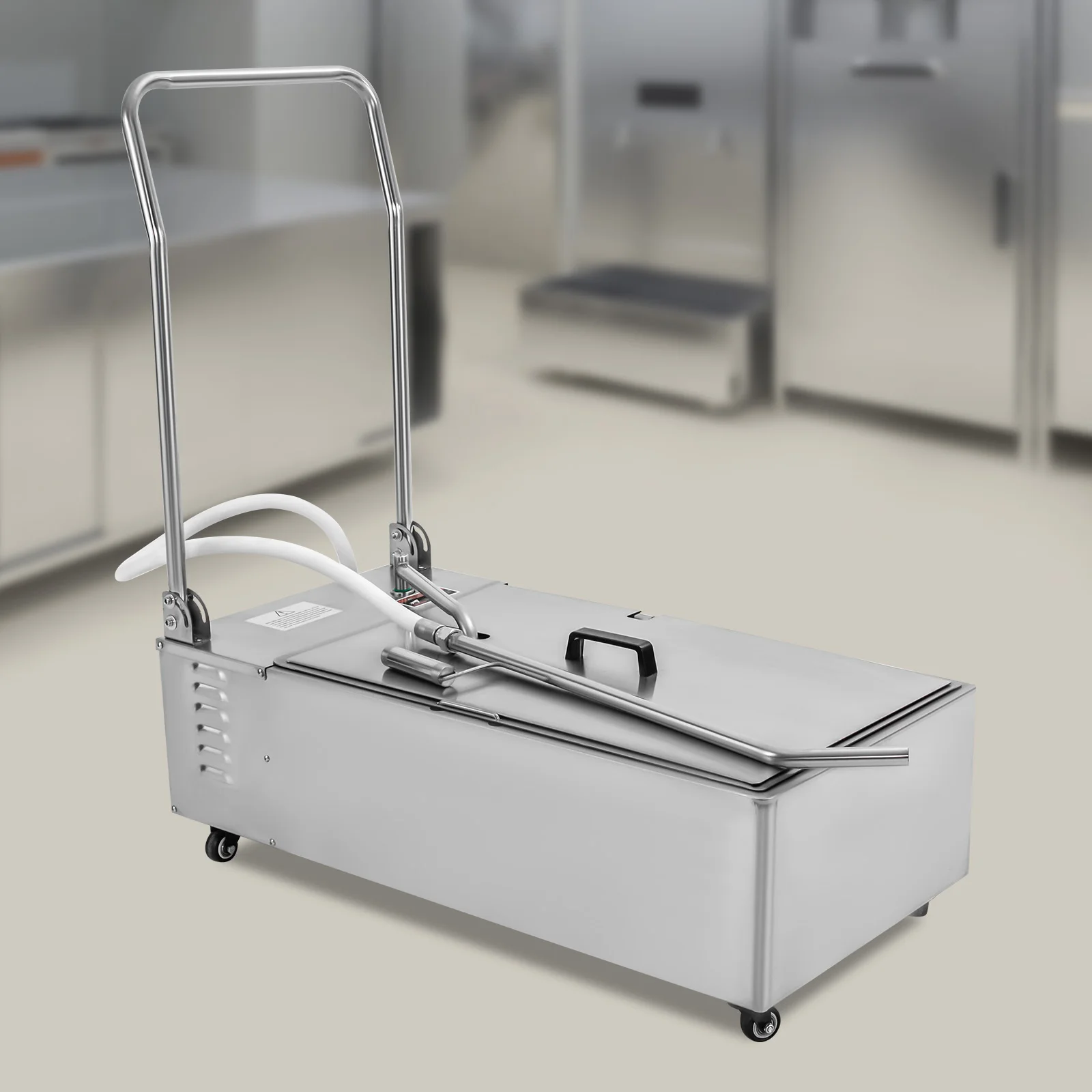 

14.5 Gal Mobile Fryer Filter Cart, 370W Cooking Oil Filtration System, Commercial 55L Cart Machine for Restaurant Kitchen Market
