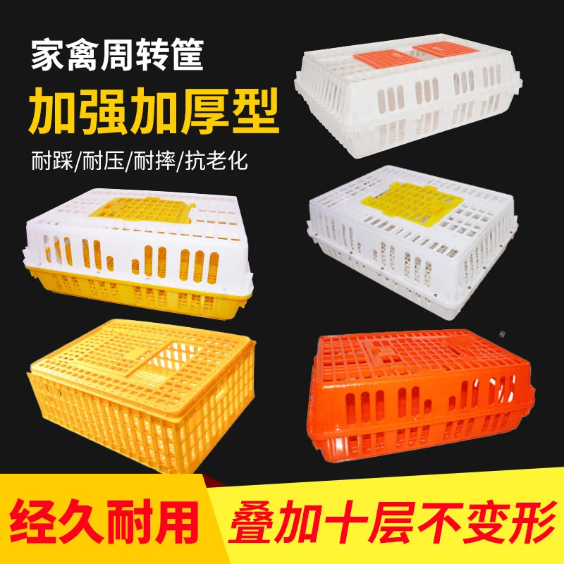 Chicken Cage Turnover Box Plastic Transport Cage Poultry Turnover Box Chicken Duck Goosepigeon Cage Rabbit Cage Breeding Cage