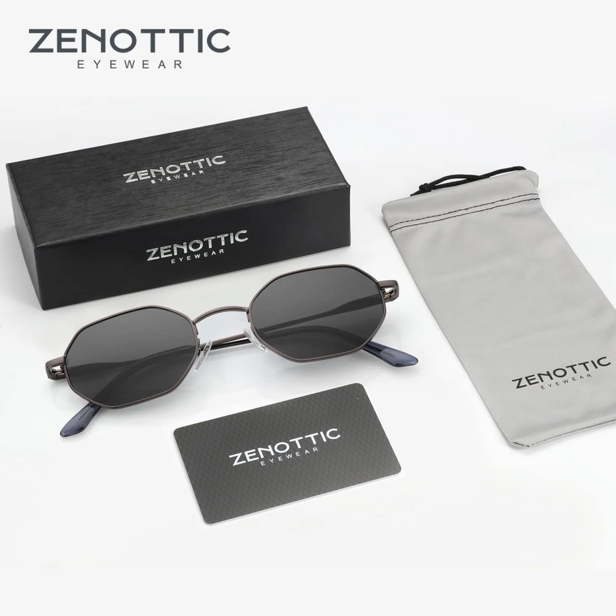 Okulary przeciwsłoneczne ZENOTTIC Retro Small Polygon Polarized Damskie Metalowe UV400 Męskie Antyrefleksyjne Okulary UV400 Do Jazdy Samochodem