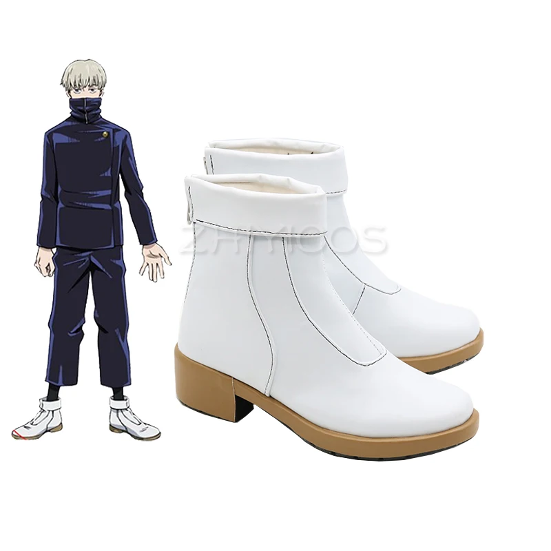 Anime Jujutsu Kaimmense Cosplay Chaussures pour Hommes et Femmes, Bottes Blanches, Toge Inumaki, Carnaval, Halloween, Taille 35-48, Nouveau