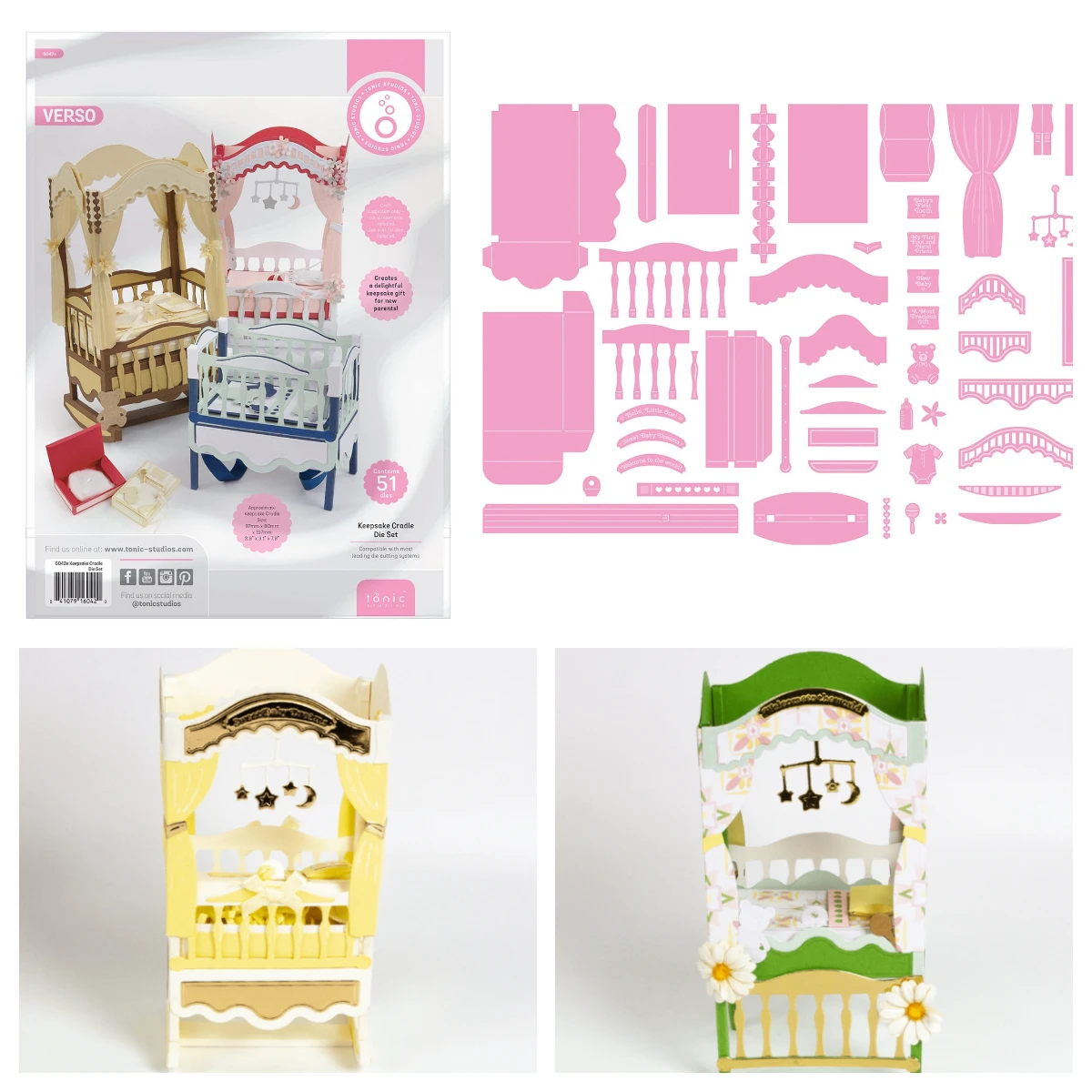 

Keepsake Cradle - Showcase Die Set Beautiful Barrel Bag Gift Box Dies April 2026 New for DIY Scrapbooking Greeting Card Handmade