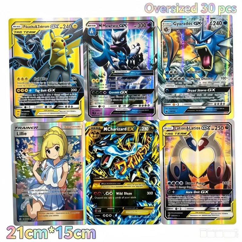 21x15cm Oversized English For Pokemon Cards Vmax V Vstar Jumbo Letters Super Rare Rainbow Card Pikachu Mewtwo Jumbo Card Gifts