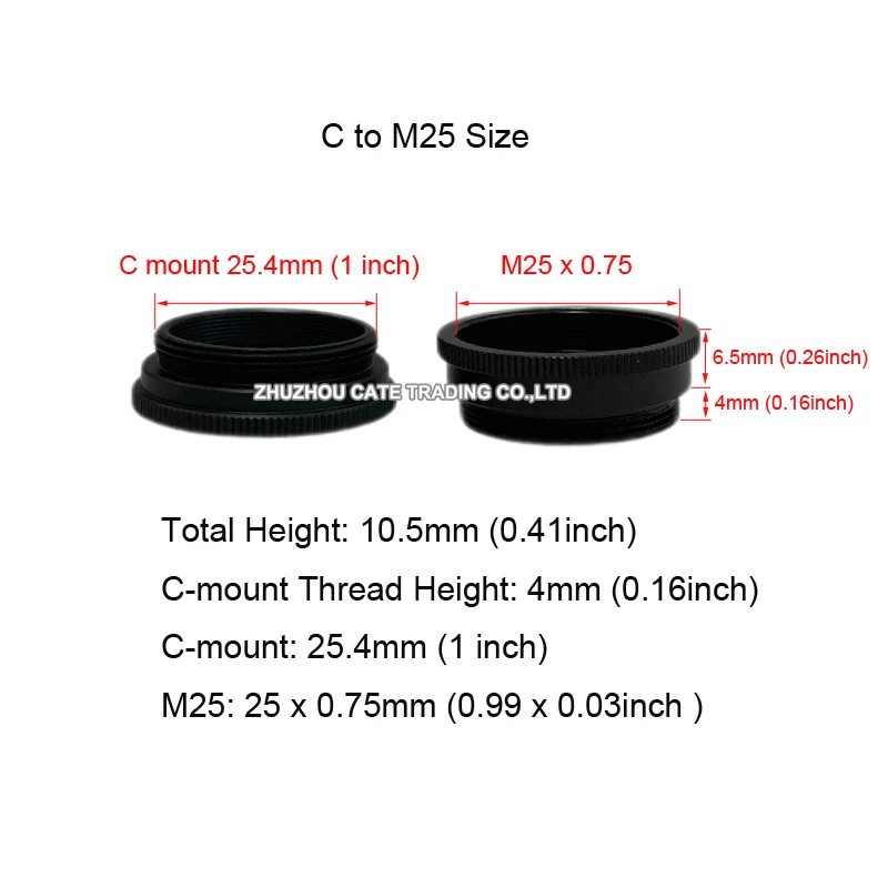 C mount 25.4mm to RMS Thread M25 M26 M27 M42 Microscope Objective Lens Adaptor Ring