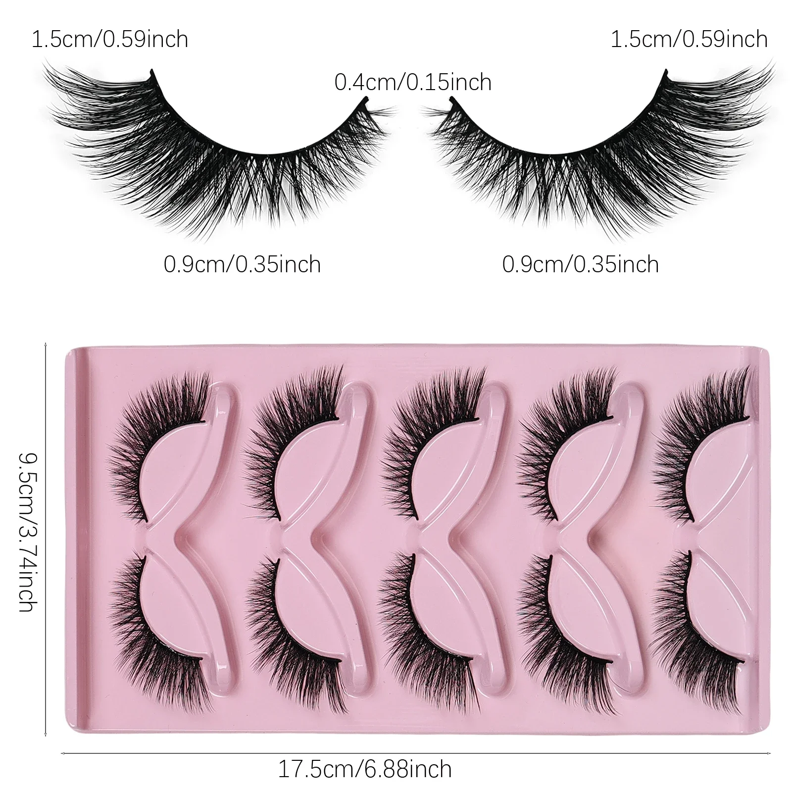 5 Pairs Cat Eye Lashes Wispy Fake Lashes Fluffy Cat Eye Lashes Extensions False Eyelashes