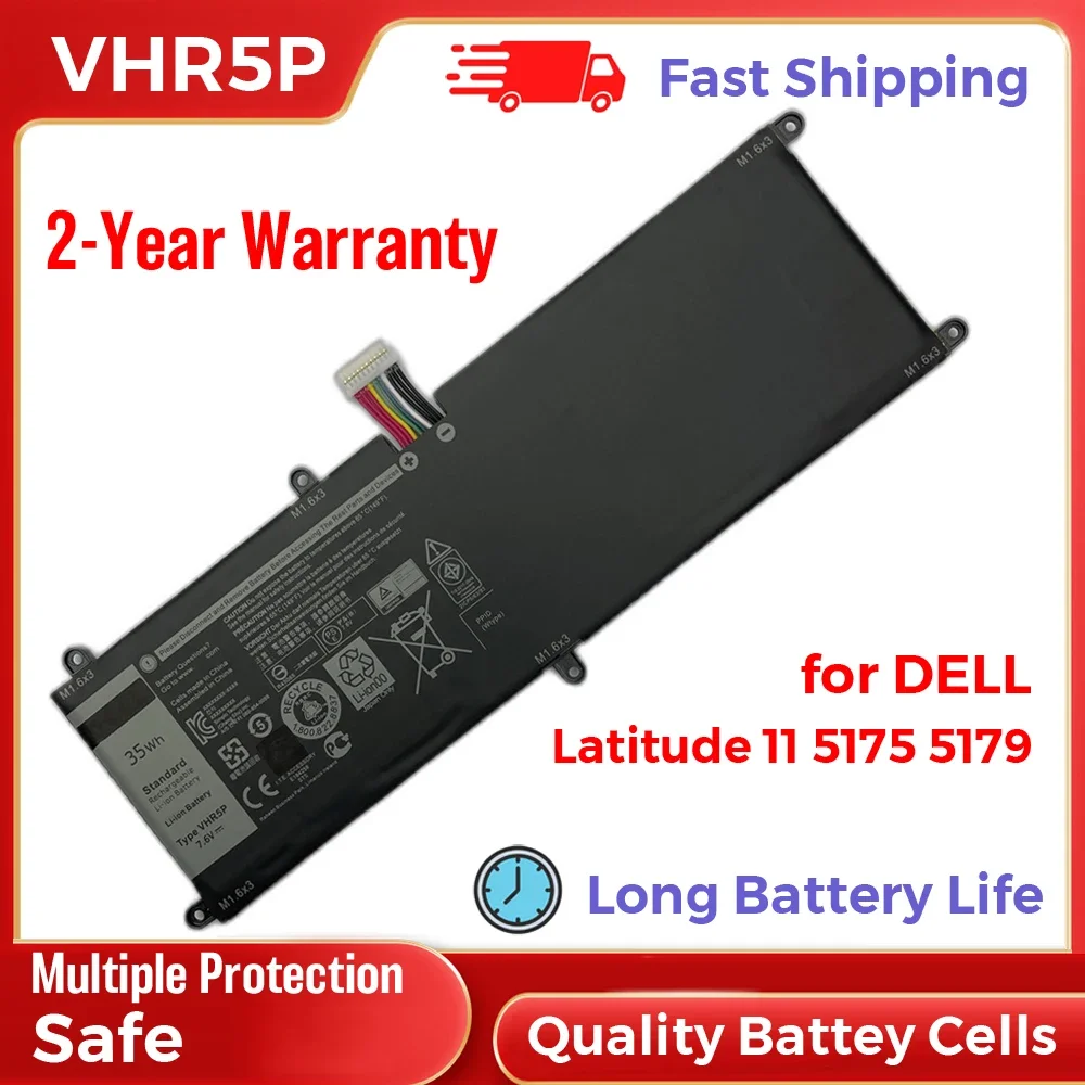 

35Wh VHR5P Spare Replacement Laptop Battery for Dell Latitude 11 5175 Tablet Latitude 11 5179 Tablet 7.6V Long Battery Life