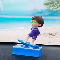 Fluorescence Surfer Boy Figure Car Ornaments Auto Interior Decorations Toys Ornament Accessories